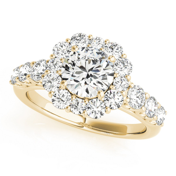 Jehilyn Natural Yellow Gold Halo Diamond Ring