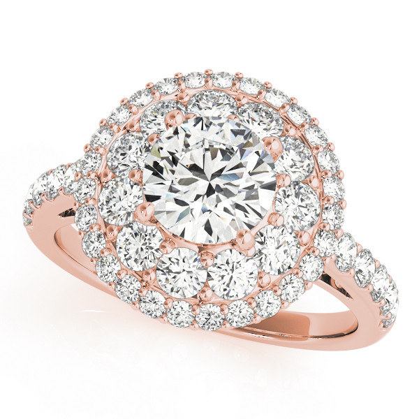 Kaely Natural Rose Gold Halo Diamond Ring