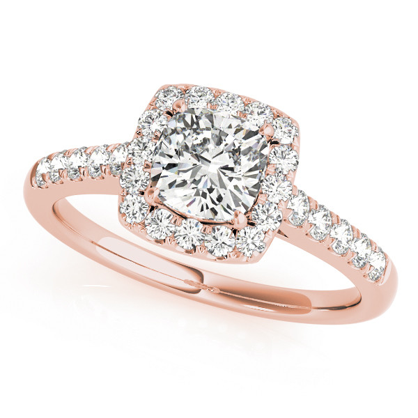 Lorraine Natural Rose Gold Halo Diamond Ring