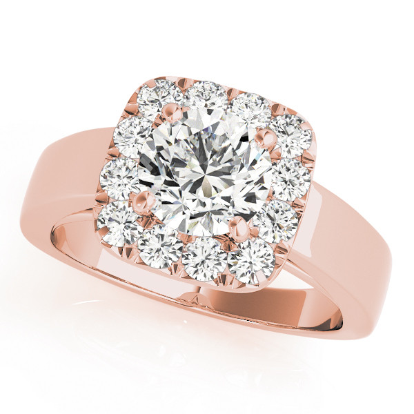 Lennie Natural Rose Gold Halo Diamond Ring
