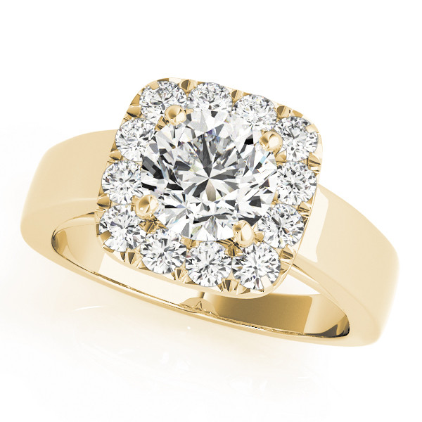 Lennie Natural Yellow Gold Halo Diamond Ring