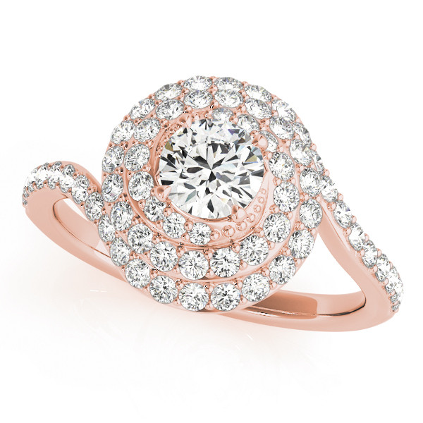 Kamdyn Natural Rose Gold Halo Diamond Ring