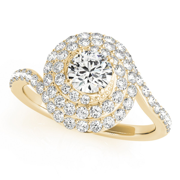 Kamdyn Natural Yellow Gold Halo Diamond Ring