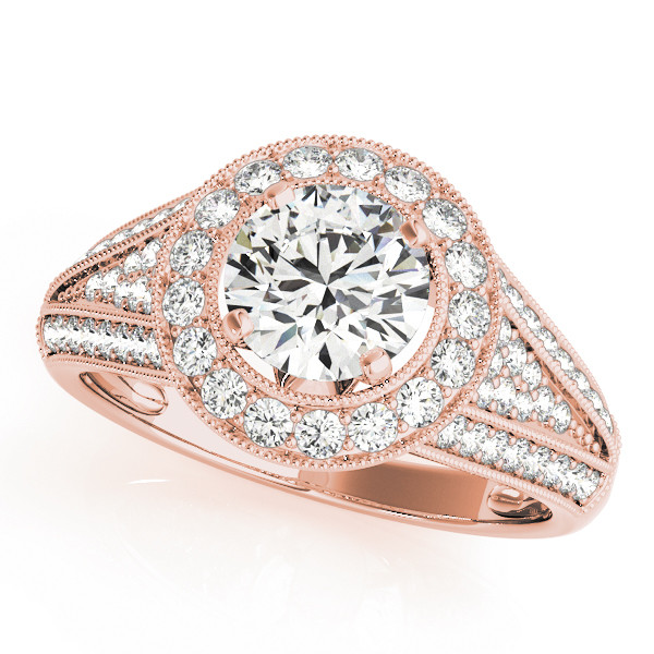 Kaleigh Natural Rose Gold Halo Diamond Ring