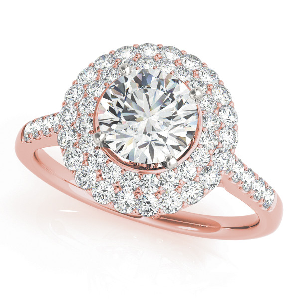 Karoline Natural Rose Gold Halo Diamond Ring