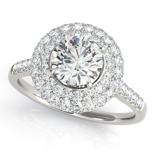 Karoline Natural Platinum Halo Diamond Ring