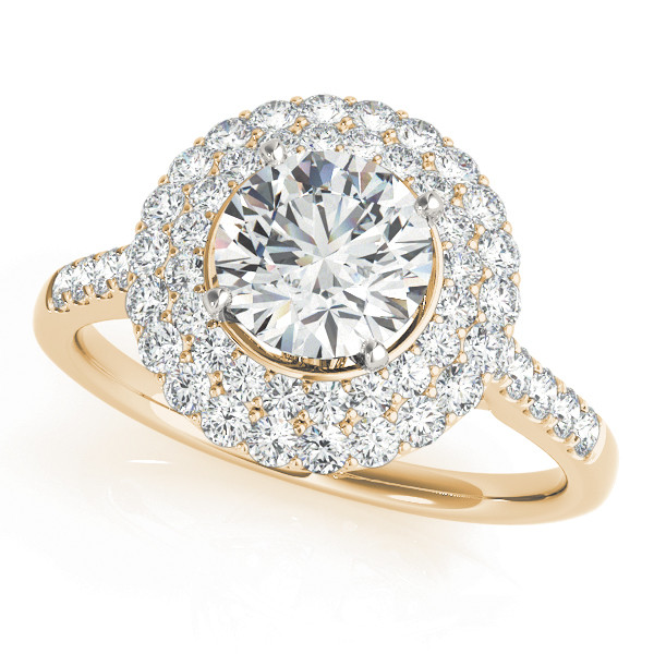 Karoline Natural Yellow Gold Halo Diamond Ring