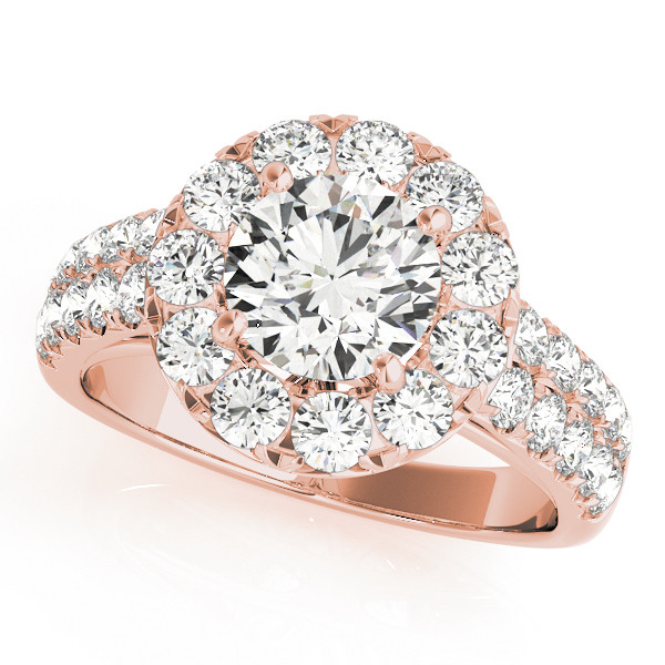 Keyli Natural Rose Gold Halo Diamond Ring