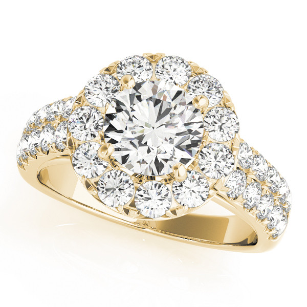 Keyli Natural Yellow Gold Halo Diamond Ring