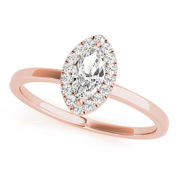 Livia Natural Rose Gold Halo Diamond Ring