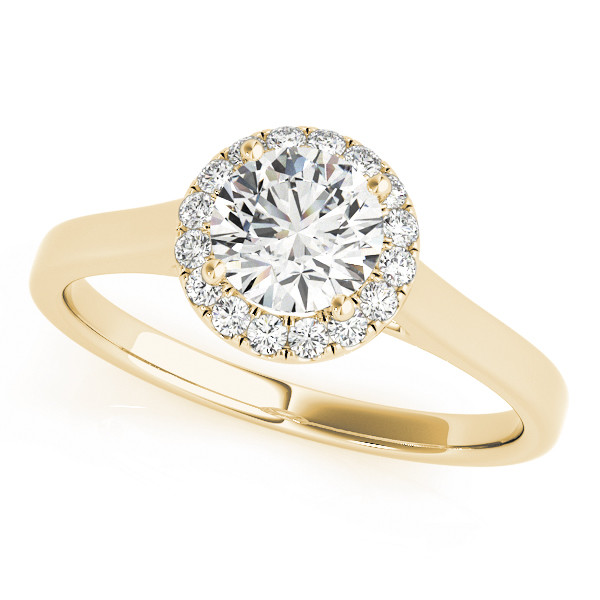 Liyana Natural Yellow Gold Halo Diamond Ring