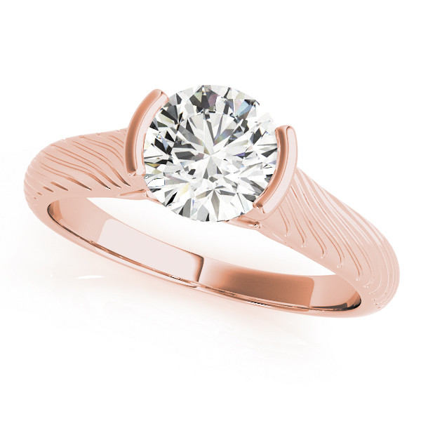 Marlee Lab Grown Diamond Rose Gold Half Bezel Classic Solitaire Engagement Ring