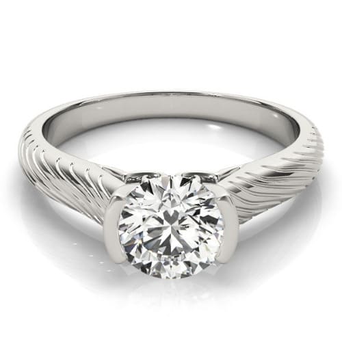 Marlee Lab Grown Diamond Half Bezel Classic Solitaire Engagement Ring
