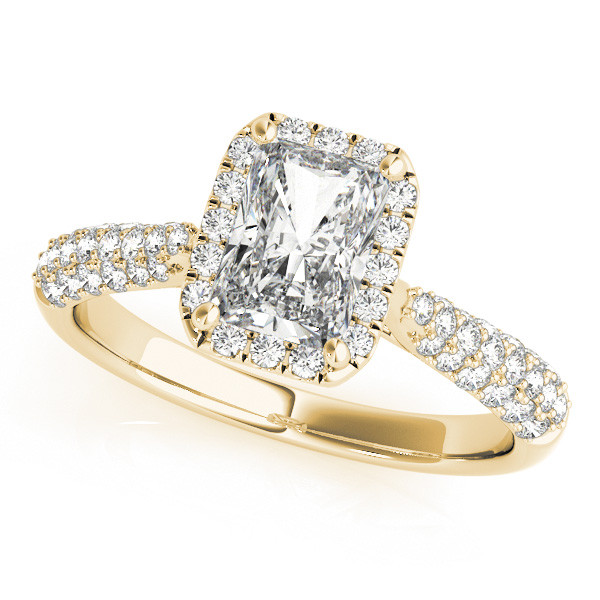 Juana Natural Yellow Gold Halo Engagement Diamond Ring