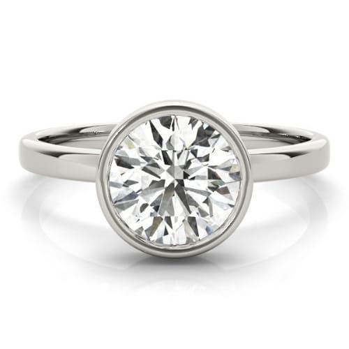 Meadow Lab Grown Platinum Bezel  Diamond Ring