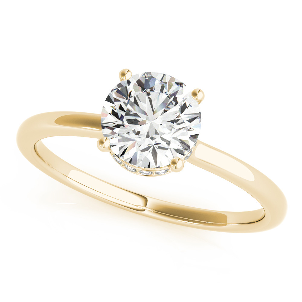 Yaretzi Natural Yellow Gold Halo Diamond Ring