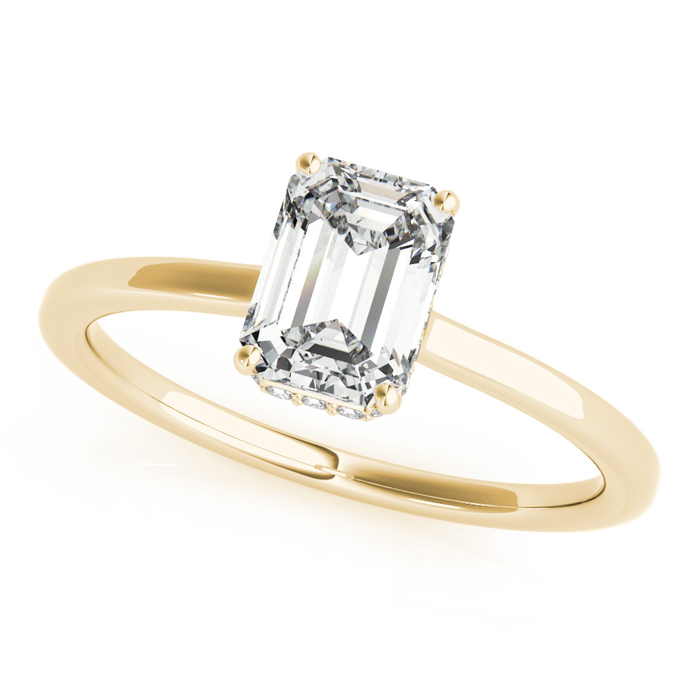 Lylah Natural Yellow Gold Halo Diamond Ring