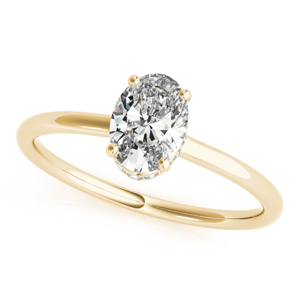 Laney Natural Yellow Gold Halo Diamond Ring