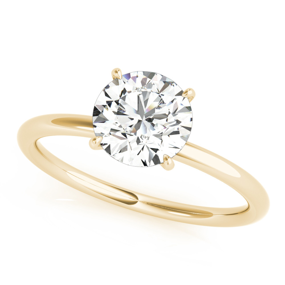 Lina Natural Yellow Gold Halo Diamond Ring