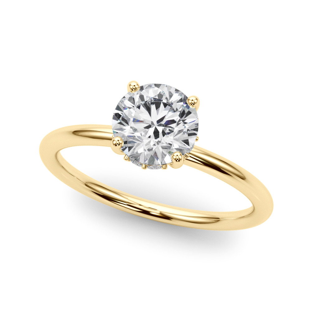 Lexi Natural Yellow Gold Halo Diamond Ring