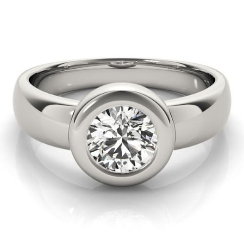 Macy Lab Grown Bezel Solitaire Diamond Ring