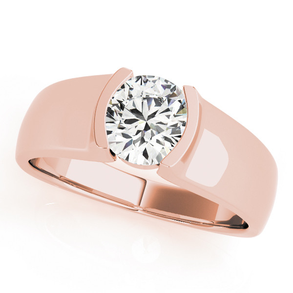 Maisy Lab Grown Rose Gold Half Bezel Solitaire Diamond Ring