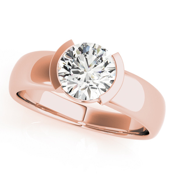 Madalyn Lab Grown Rose Gold Half Bezel Solitaire Diamond Ring