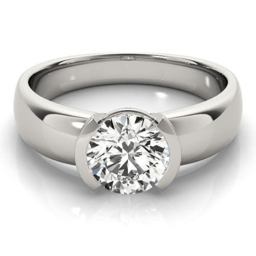 Madalyn Lab Grown Half Bezel Solitaire Diamond Ring