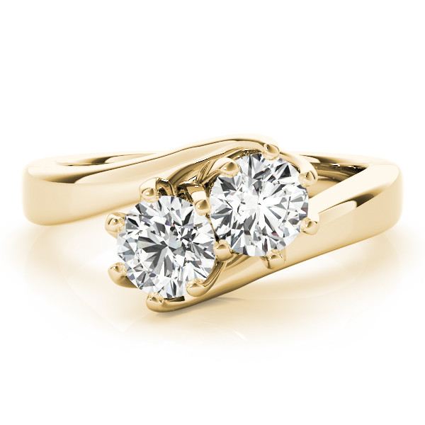 Helly Lab Grown Yellow Gold Two Stone Diamond Ring