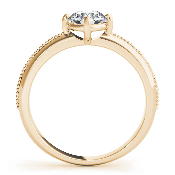 Milly  Natural Yellow Gold 4 Prong Solitaire Diamond Ring