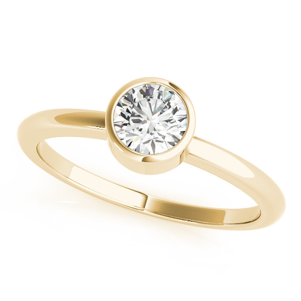Macey Lab Grown Yellow Gold Bezel Solitaire Diamond Ring