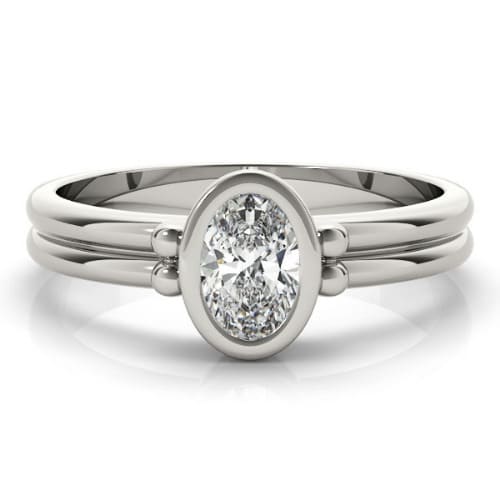 Nichele Lab Grown Diamond Bezel Classic Solitaire Engagement Ring