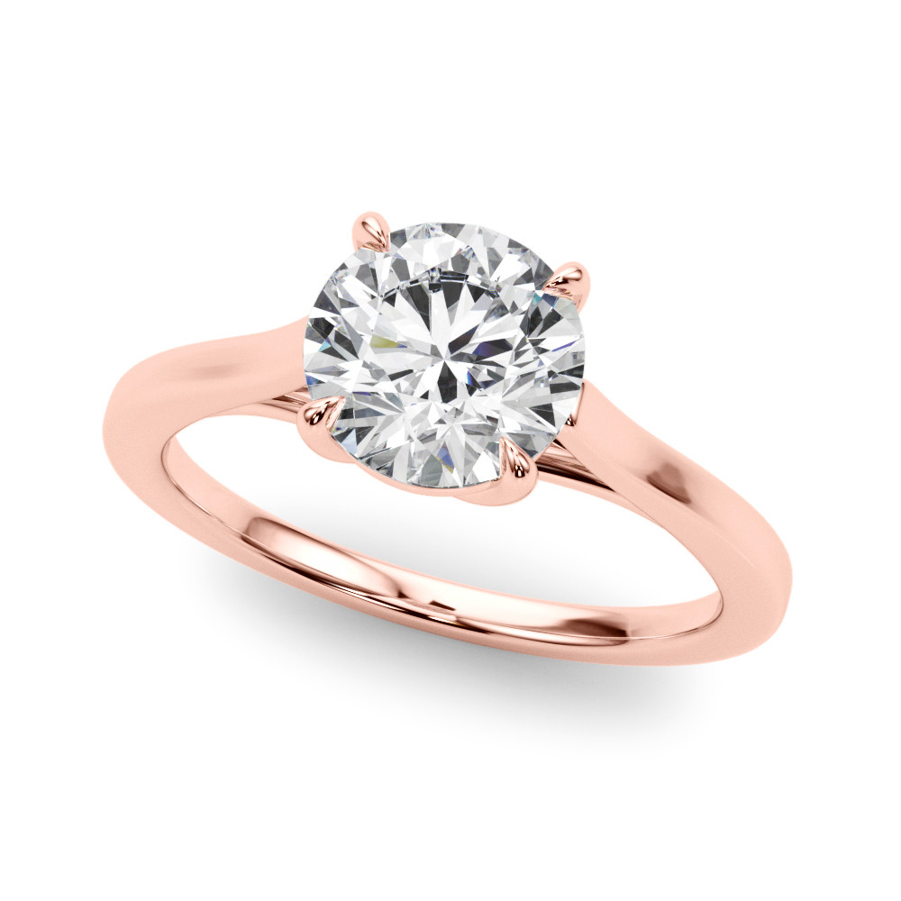 Marli Lab Grown Diamond Rose Gold 4 Prong Classic Solitaire Engagement Ring