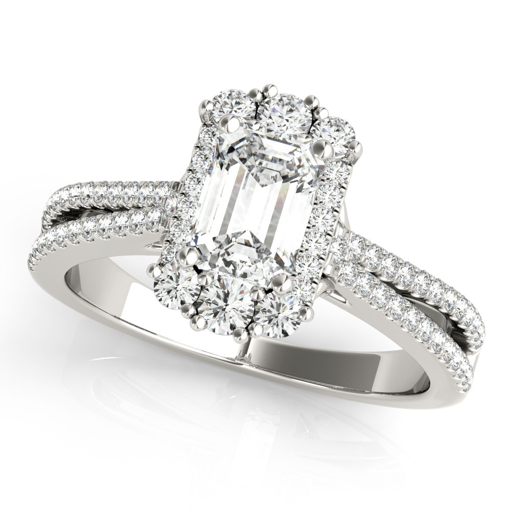 Jespar Natural Prong Set Halo Diamond Ring