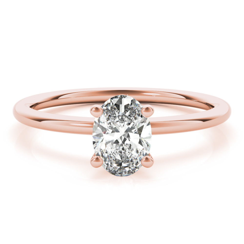 Nalyssa Lab Grown Diamond Rose Gold 4 Prong Classic Solitaire Engagement Ring