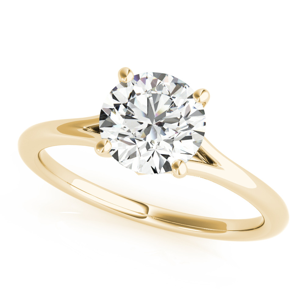 Melodie Lab Grown Diamond Yellow Gold 4 Prong Classic Solitaire Engagement Ring