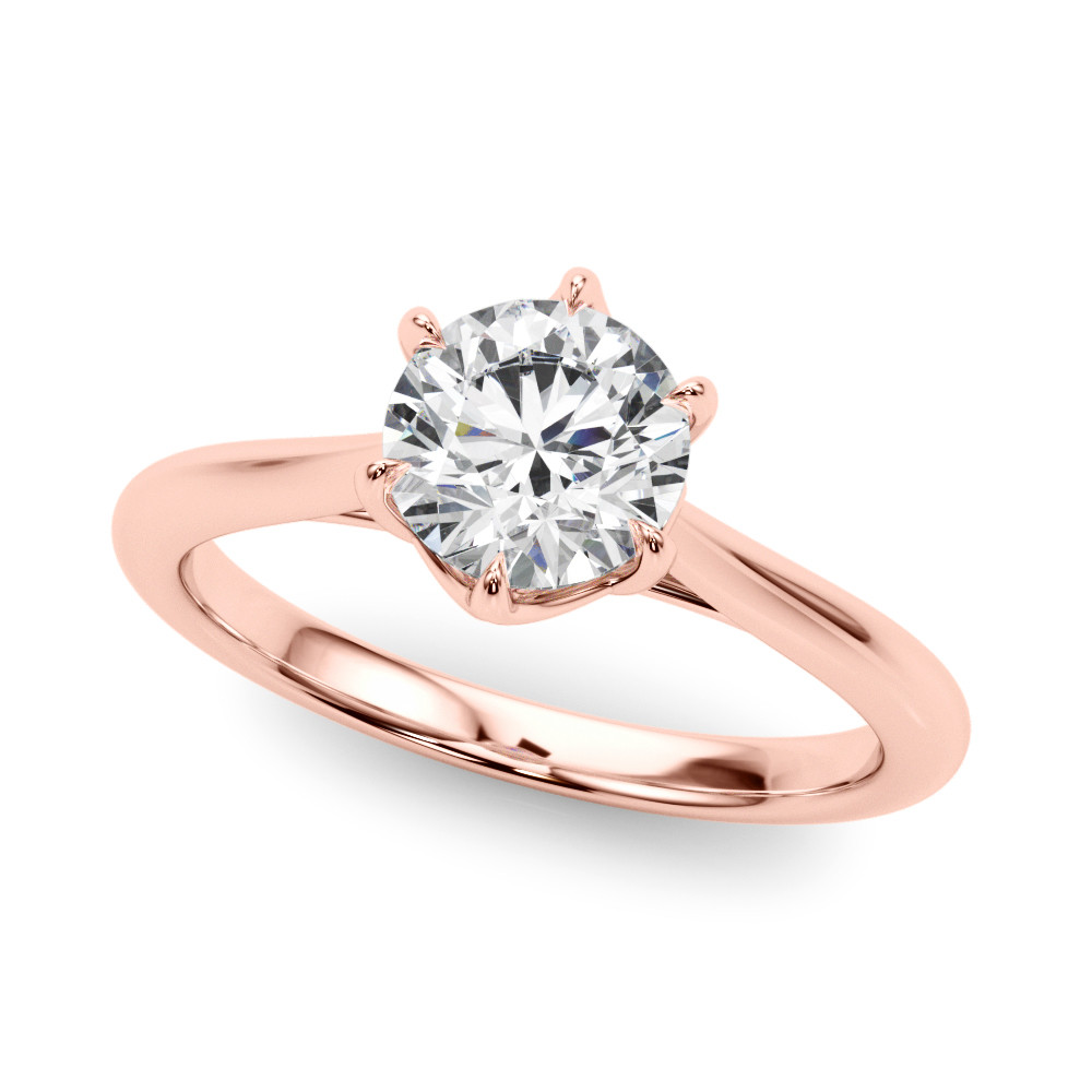 Mayte Lab Grown Diamond Rose Gold 6 Prong  Engagement Ring