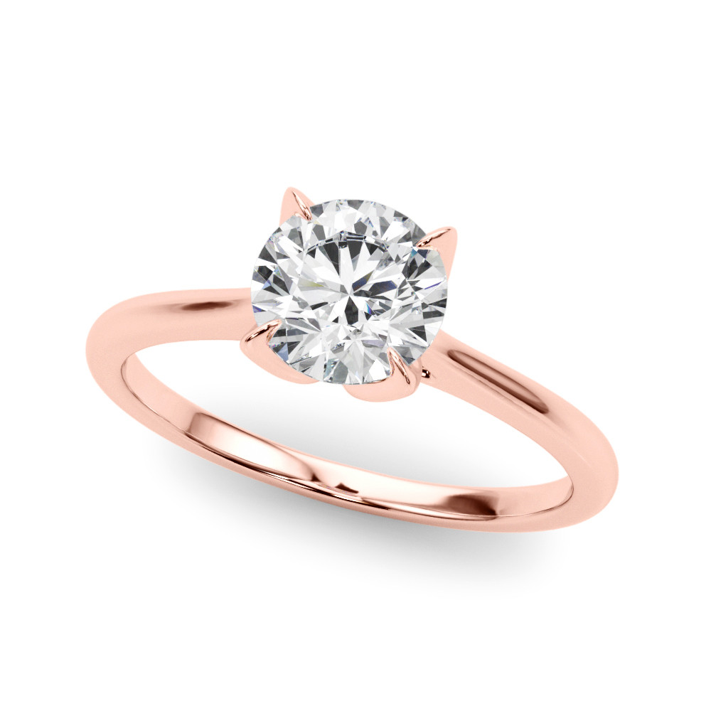 Mckenna Lab Grown Diamond Rose Gold 4 Prong Classic Solitaire Engagement Ring