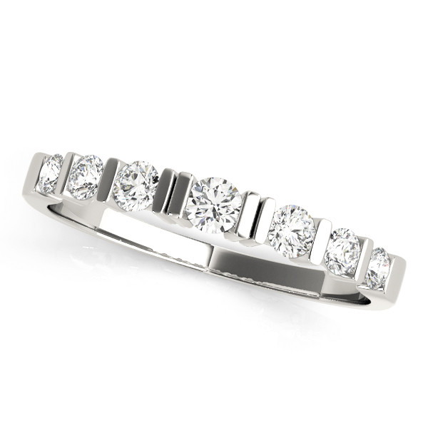 Lab Grown Bar-Set 7 Stone Diamond Ring