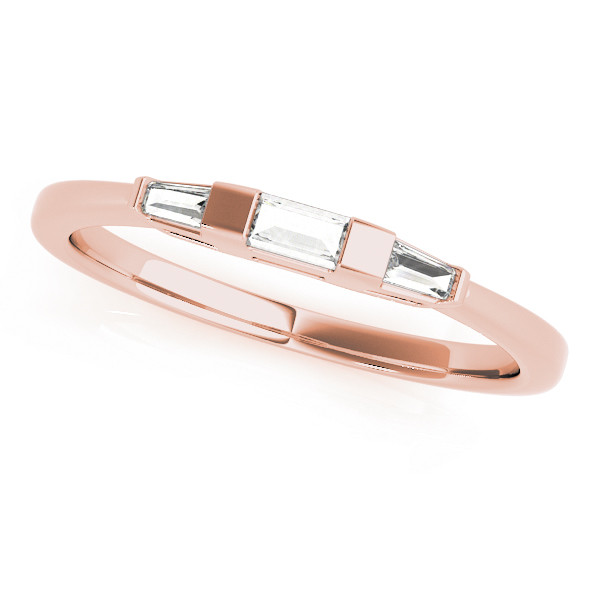 leann Lab Grown Rose Gold Bar-Set Trilogy Diamond Ring