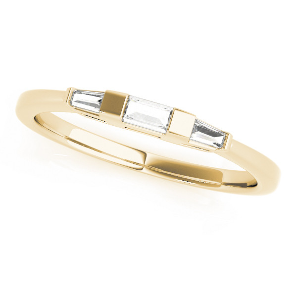 leann Lab Grown Yellow Gold Bar-Set Trilogy Diamond Ring