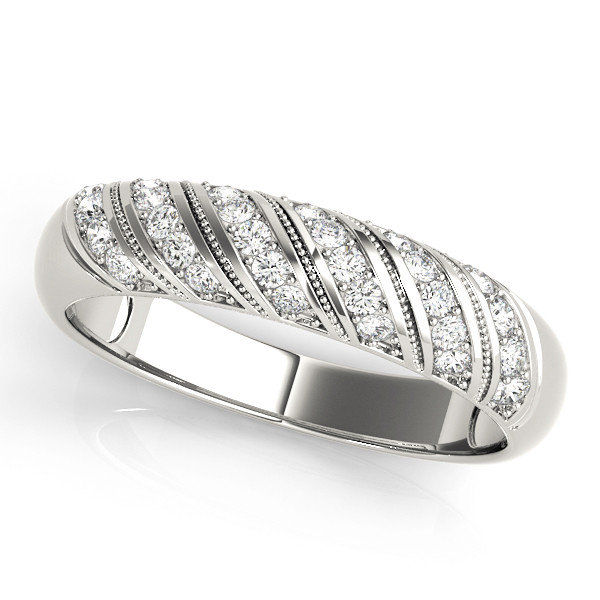 Anslee Lab Grown Silver Pave-Set  Diamond Ring