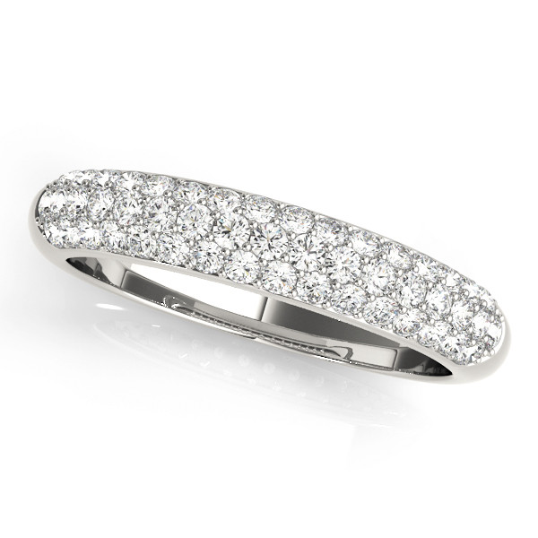 Camri Lab Grown Silver Pave-Set  Diamond Ring