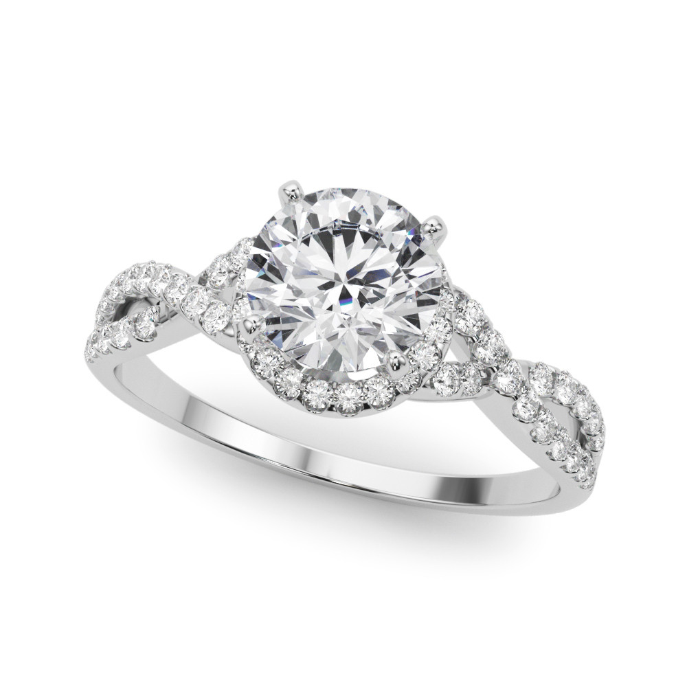 Nyari Lab Grown 4 Prong Side Stone Diamond Ring