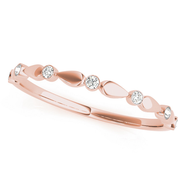 Lab Grown Rose Gold Bezel-Set 7 Stone Diamond Ring