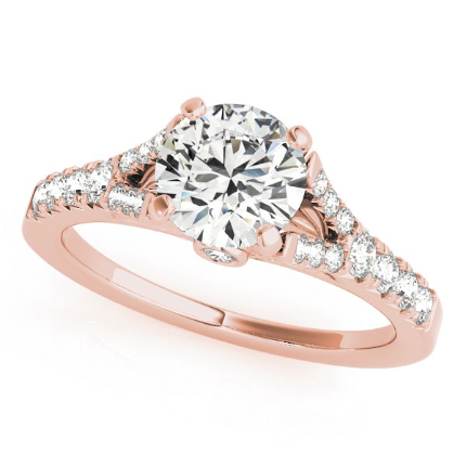 Kashvi Lab Grown Rose Gold 4 Prong Side Stone Diamond Ring