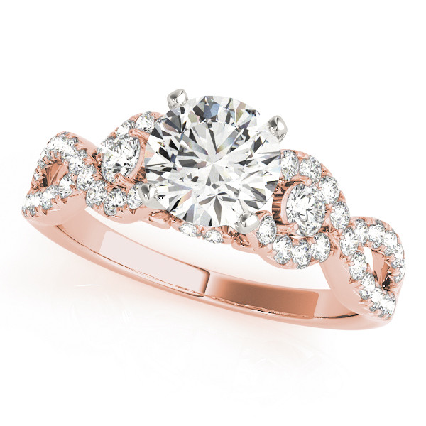 Joanie Lab Grown Rose Gold 4 Prong Side Stone Diamond Ring