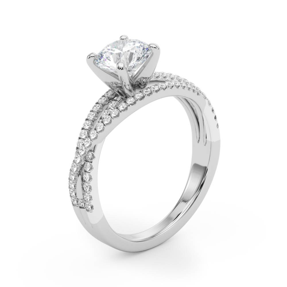 Kamyla Lab Grown 4 Prong Side Stone Diamond Ring
