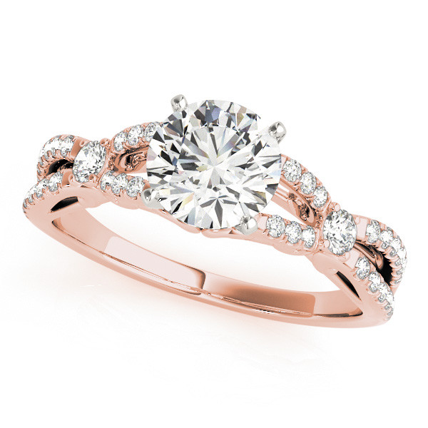 Boudica Lab Grown Rose Gold 4 Prong Side Stone Diamond Ring