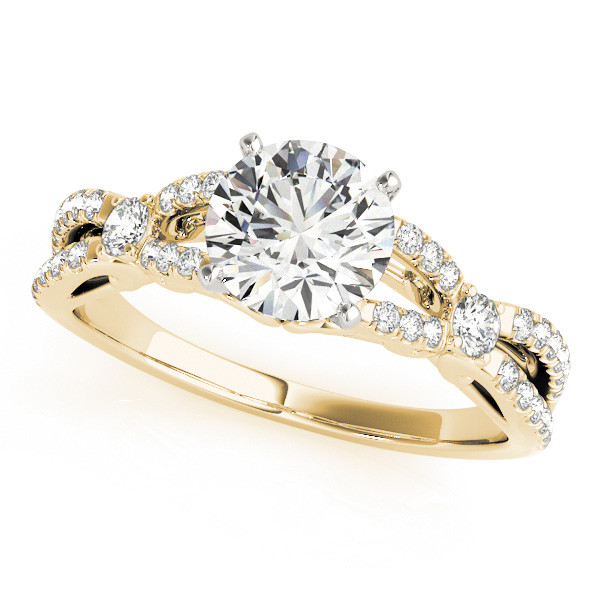  Boudica Lab Grown Yellow Gold 4 Prong Side Stone Diamond Ring
